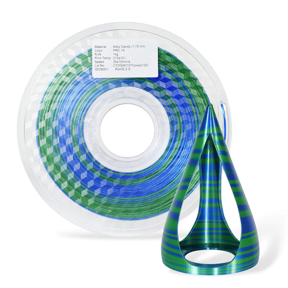 Silk Like Rapid Transition Candy Blue Green Filament