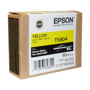 T580400 EPSON ULTRACHROME YELLOW INK 80ML, STYLUS PRO 3800